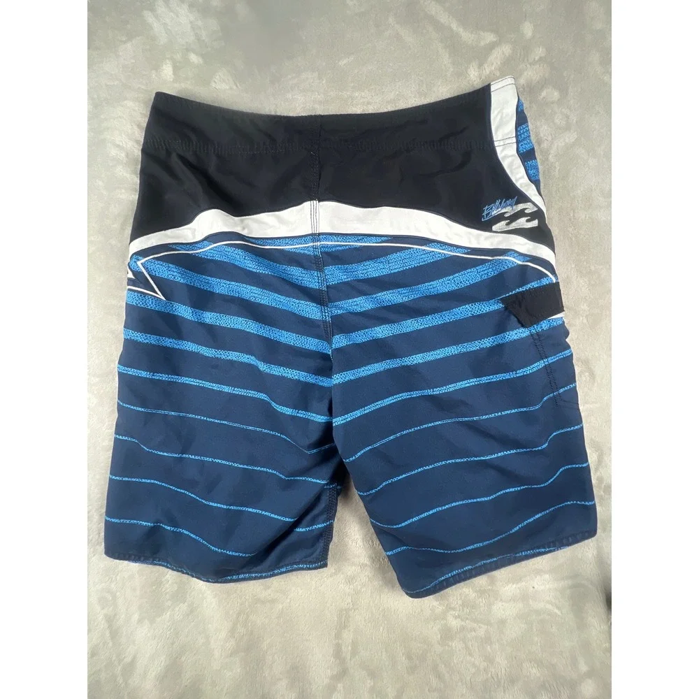 Vintage billabong Mens Blue Striped Board Shorts Size 34 Swim Trunks M122QOCC